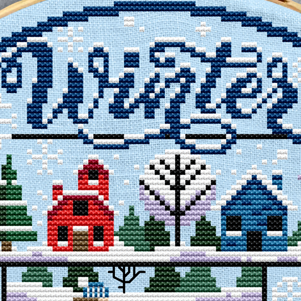 Snow Days Cross Stitch Pattern - Digital Download