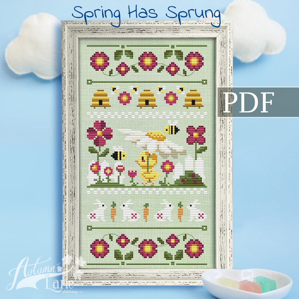 Spring Has Sprung Cross Stitch Pattern—digital download