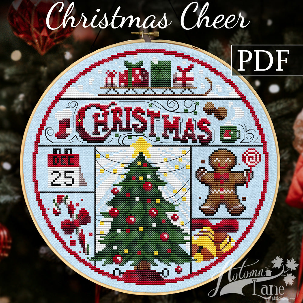 Cross Stitch Christmas Ornament Pattern, Digital Download Pdf