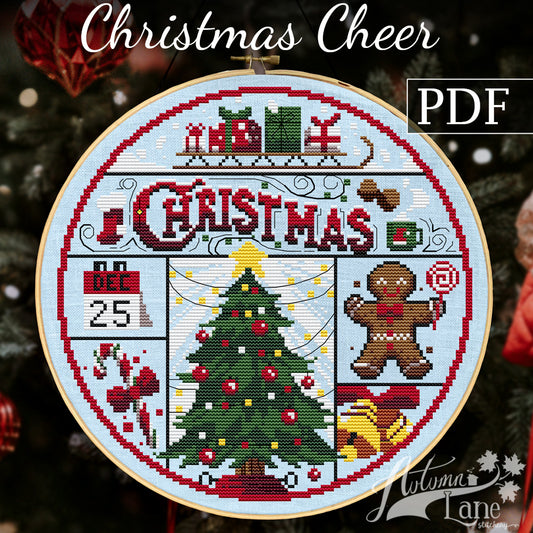 Christmas Cheer Cross Stitch Pattern - Digital Download