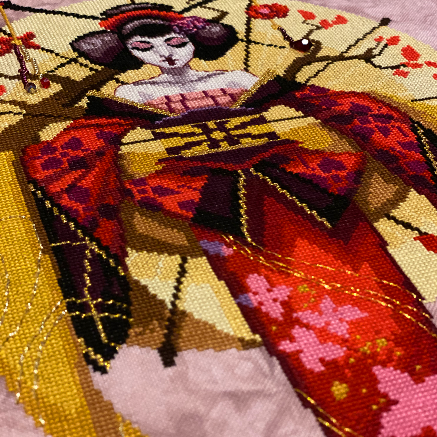 Sakura The Geisha Cross Stitch Pattern - Physical Leaflet