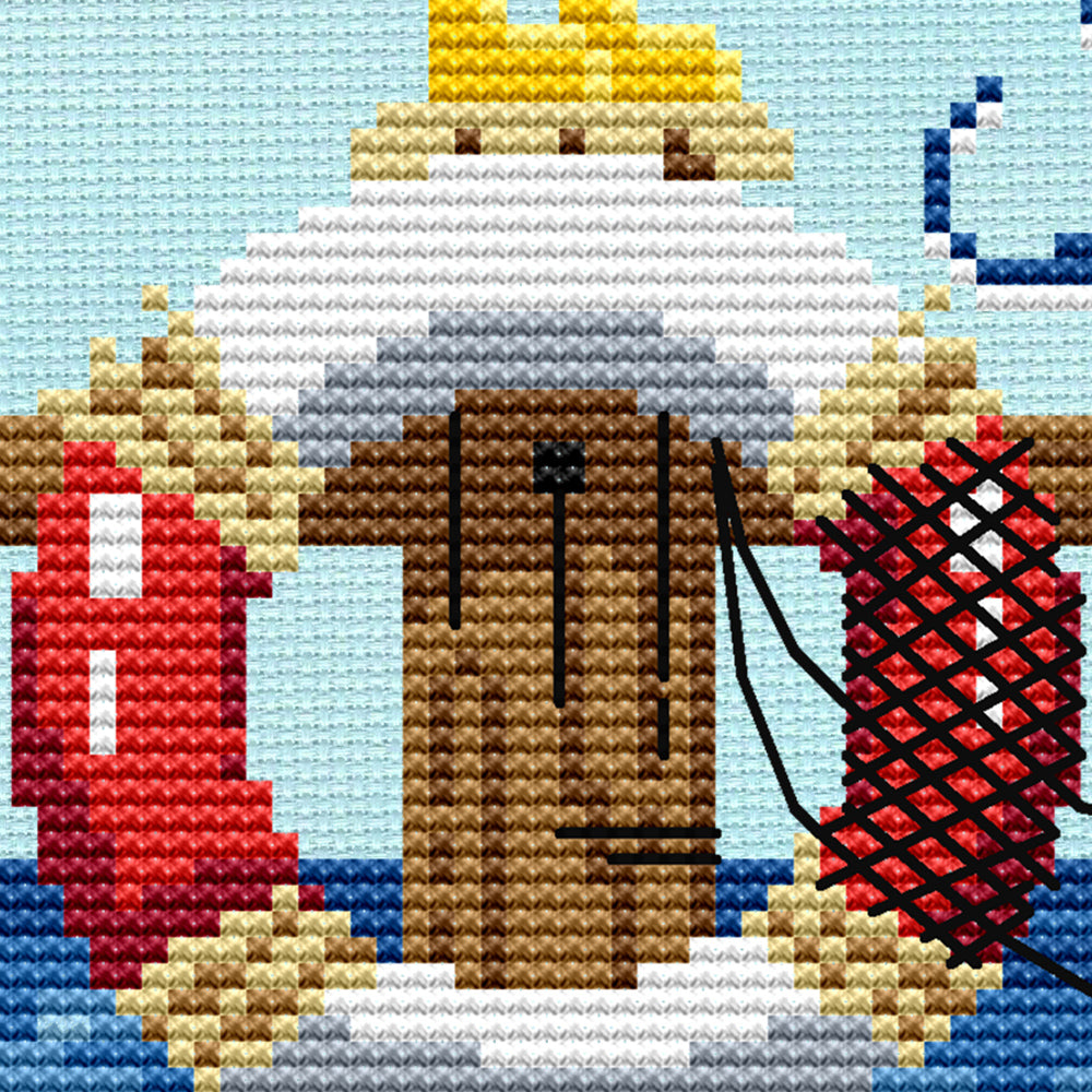 image of a life preserver hanging on a pier post