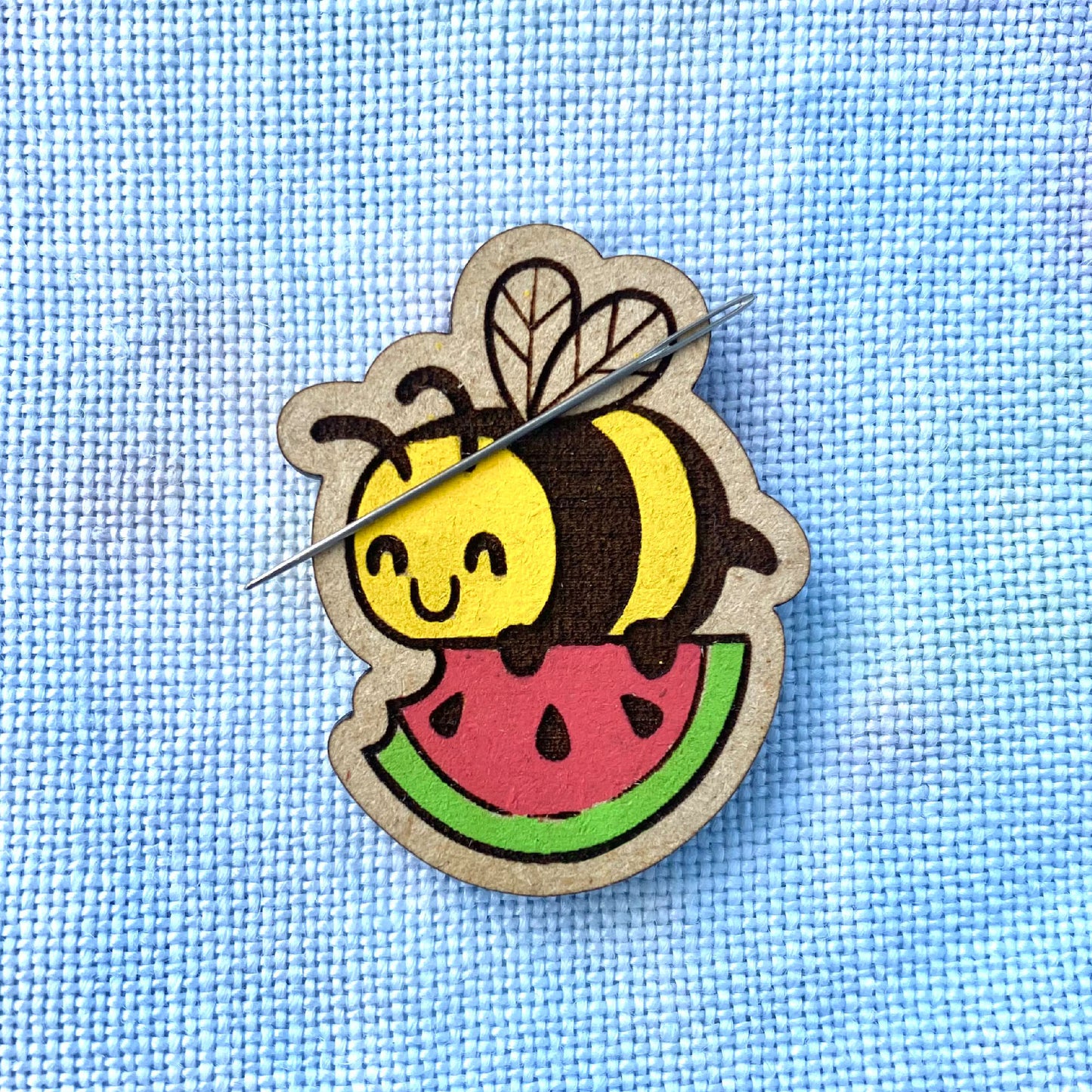 Cute Summer Watermelon with Bee Needleminder