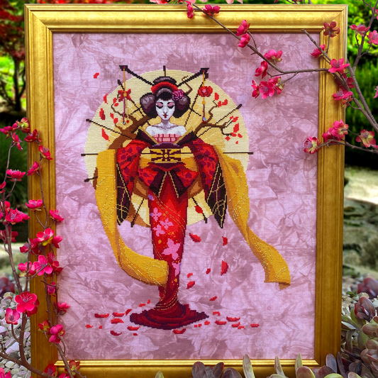 Sakura The Geisha Cross Stitch Pattern - Physical Leaflet