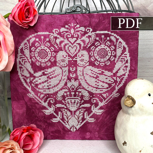 Love Birds Cross Stitch Pattern - Digital Download