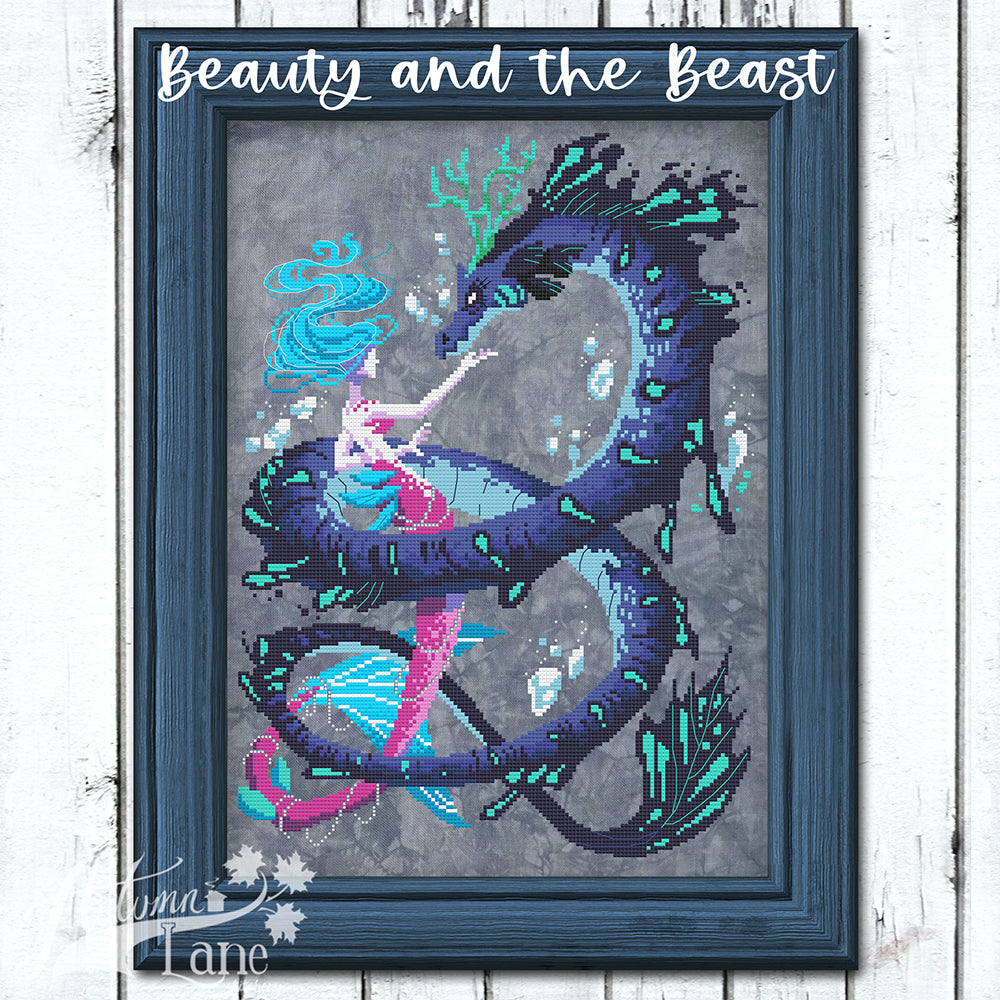 Beauty and the Beast Cross Stitch Pattern - Physical Leaflet