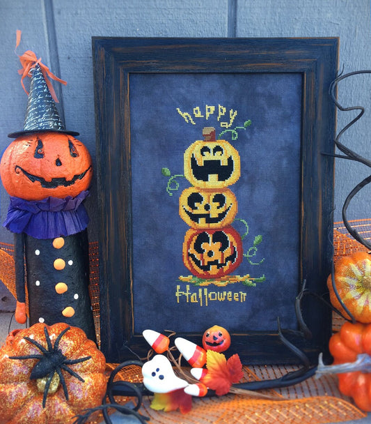 Pumpkin Stack Cross Stitch Pattern - Physical Leaflet