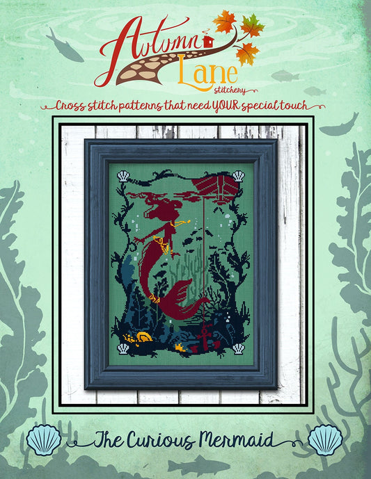 The Curious Mermaid Cross Stitch Pattern - Physical Leaflet