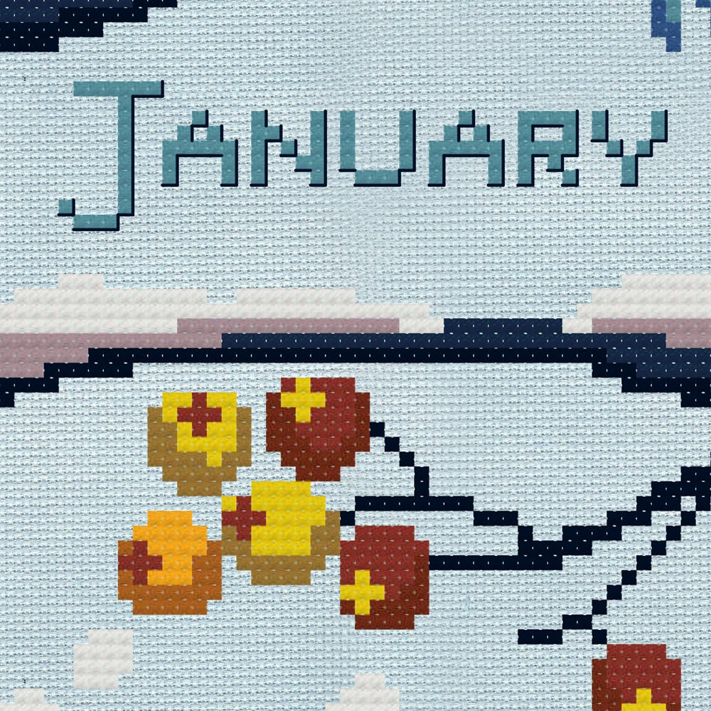 Winter Chill January Cross Stitch Pattern - Digital Download