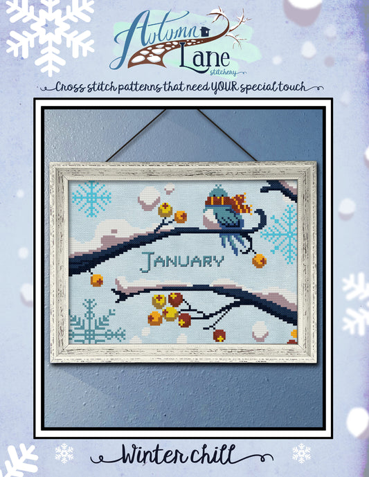 Winter Chill January Cross Stitch Pattern - Digital Download