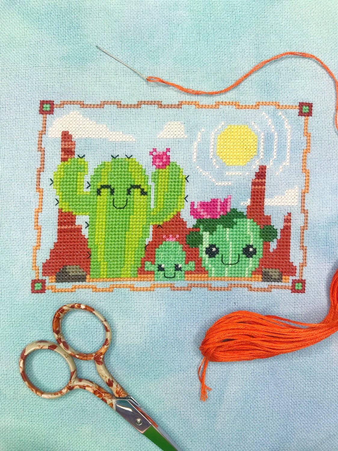 Three's Company Cross Stitch Pattern - Physical Leaflet