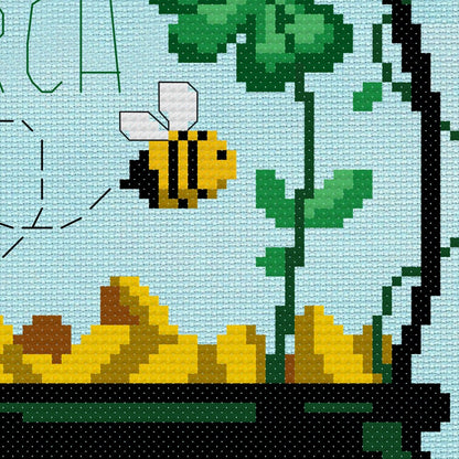 Let's Bee Friends March Cross Stitch Pattern - Digital Download