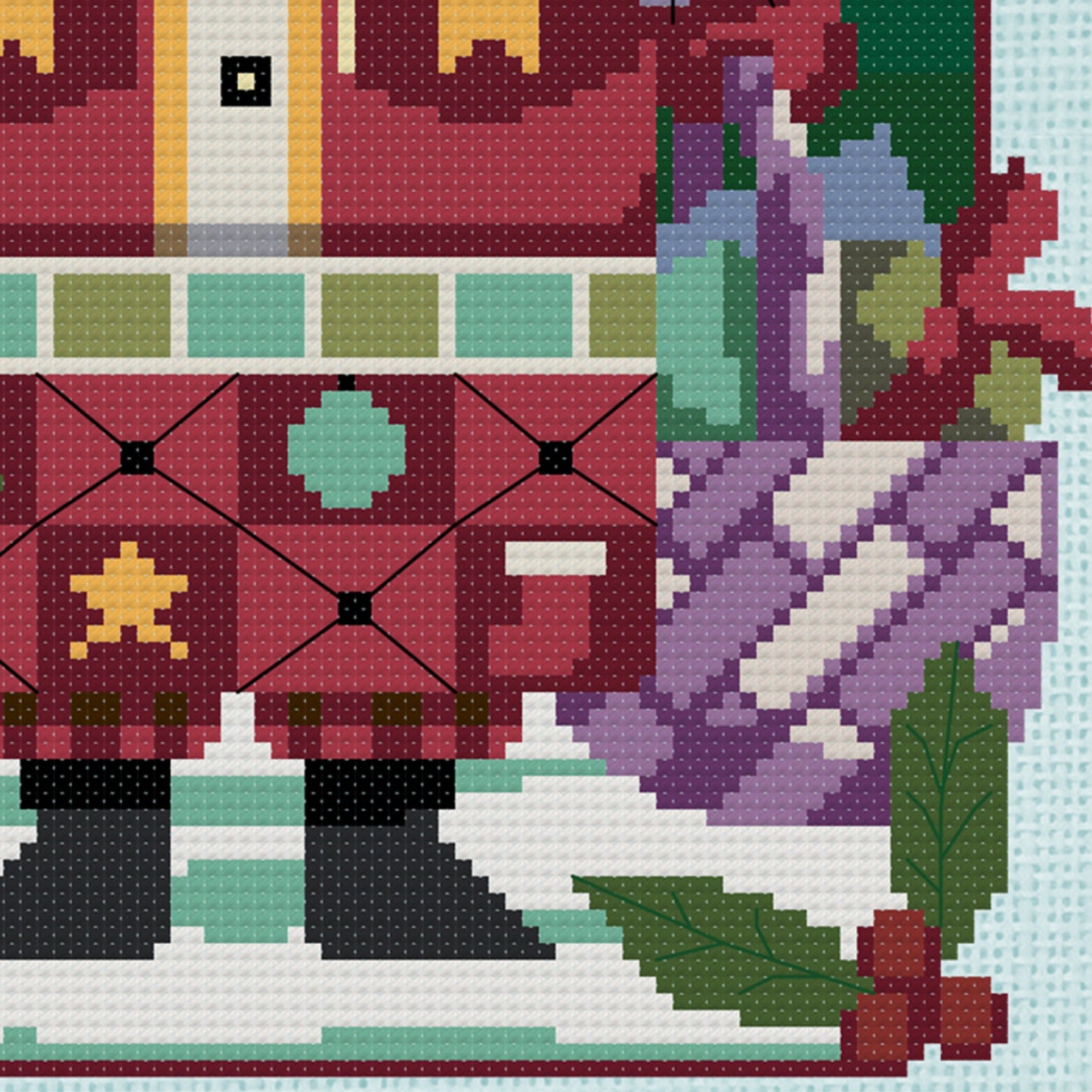Woodland Santa Cross Stitch Pattern - Printed Leaflet