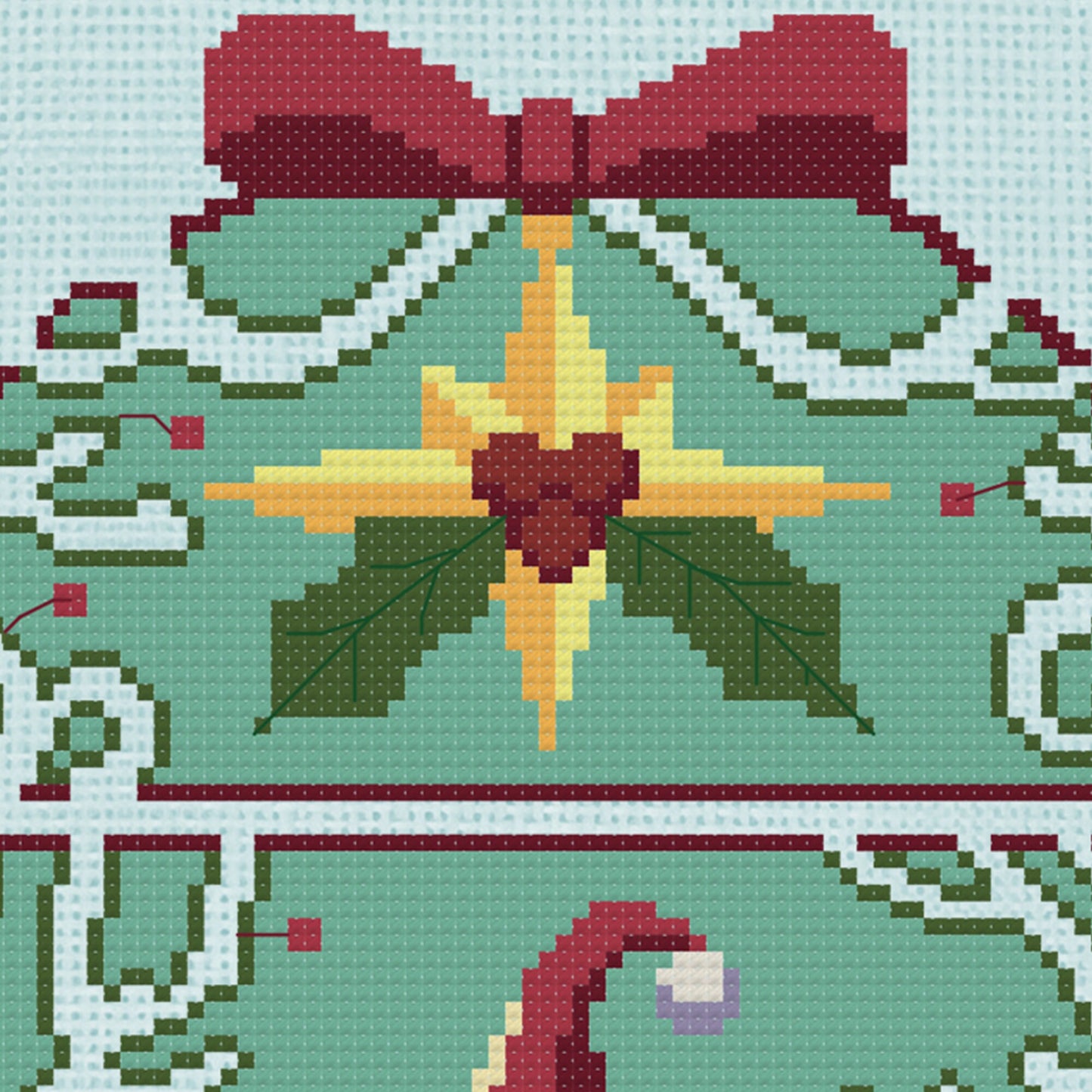 Woodland Santa Cross Stitch Pattern - Printed Leaflet