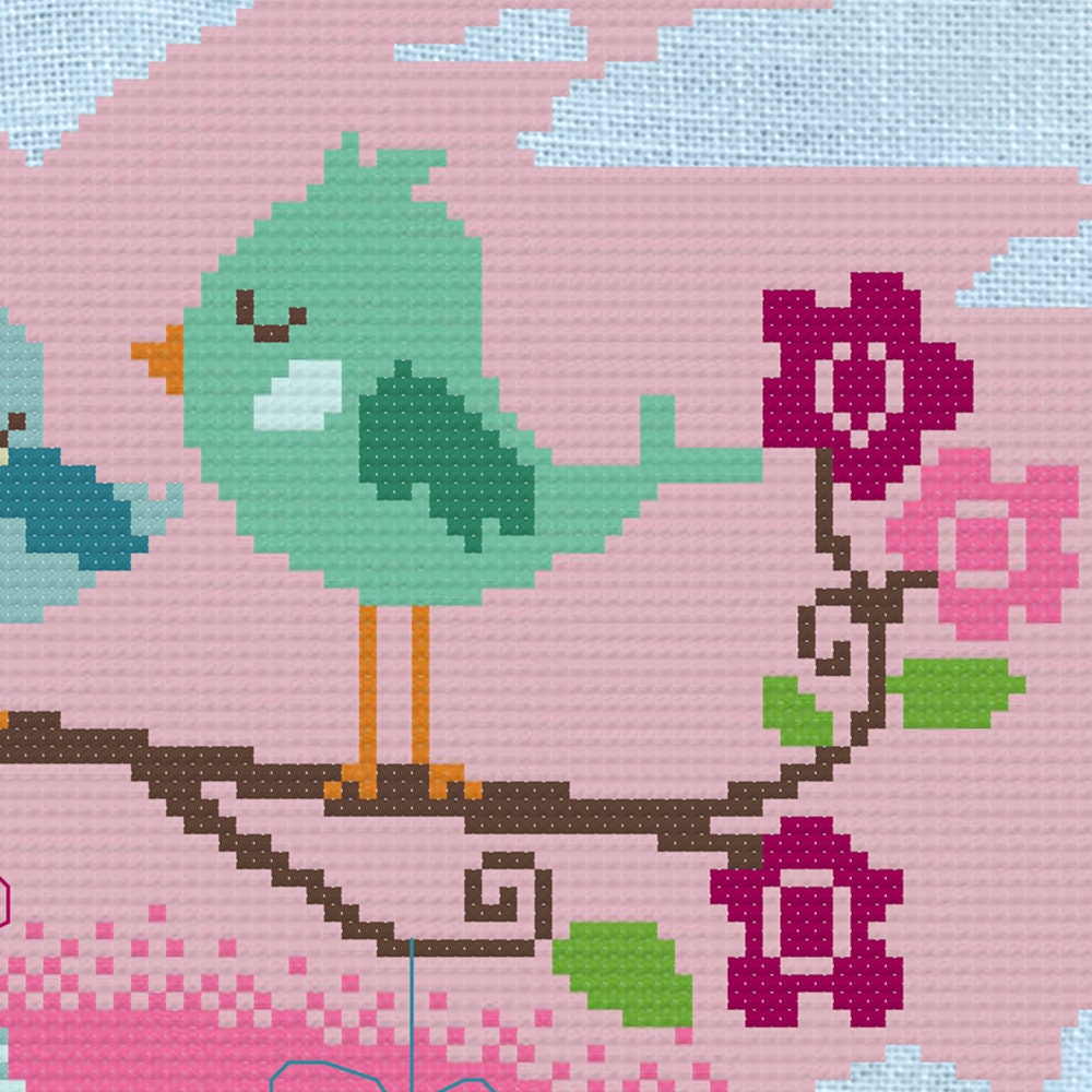 Easter Tree Cross Stitch Pattern - Physical Leaflet