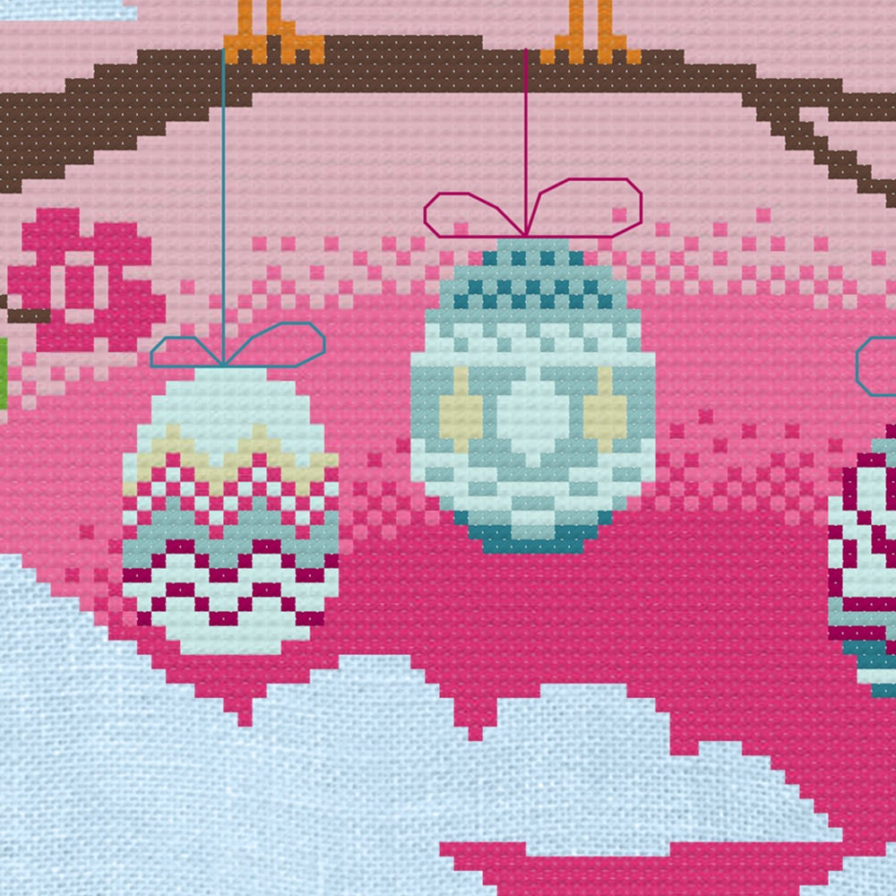 Easter Tree Cross Stitch Pattern - Physical Leaflet