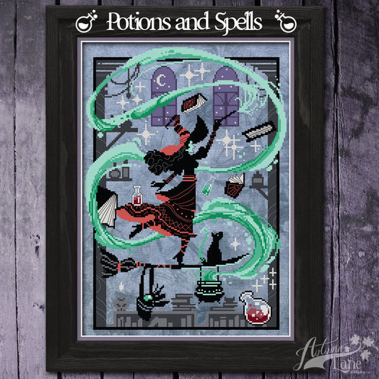 Potions and spells Cross Stitch Pattern - Physical Leaflet
