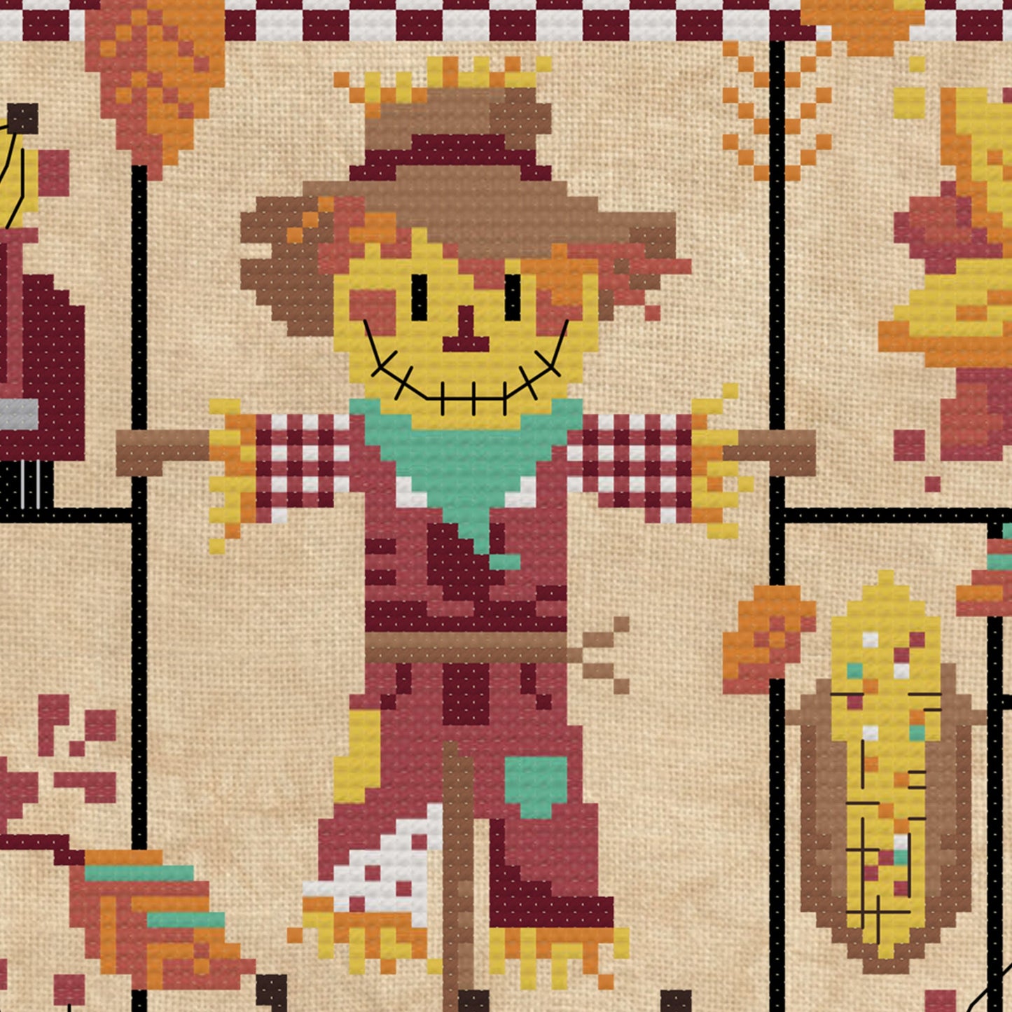 Autumn Leaves and Pumpkins Please -- Cross Stitch Paper Pattern