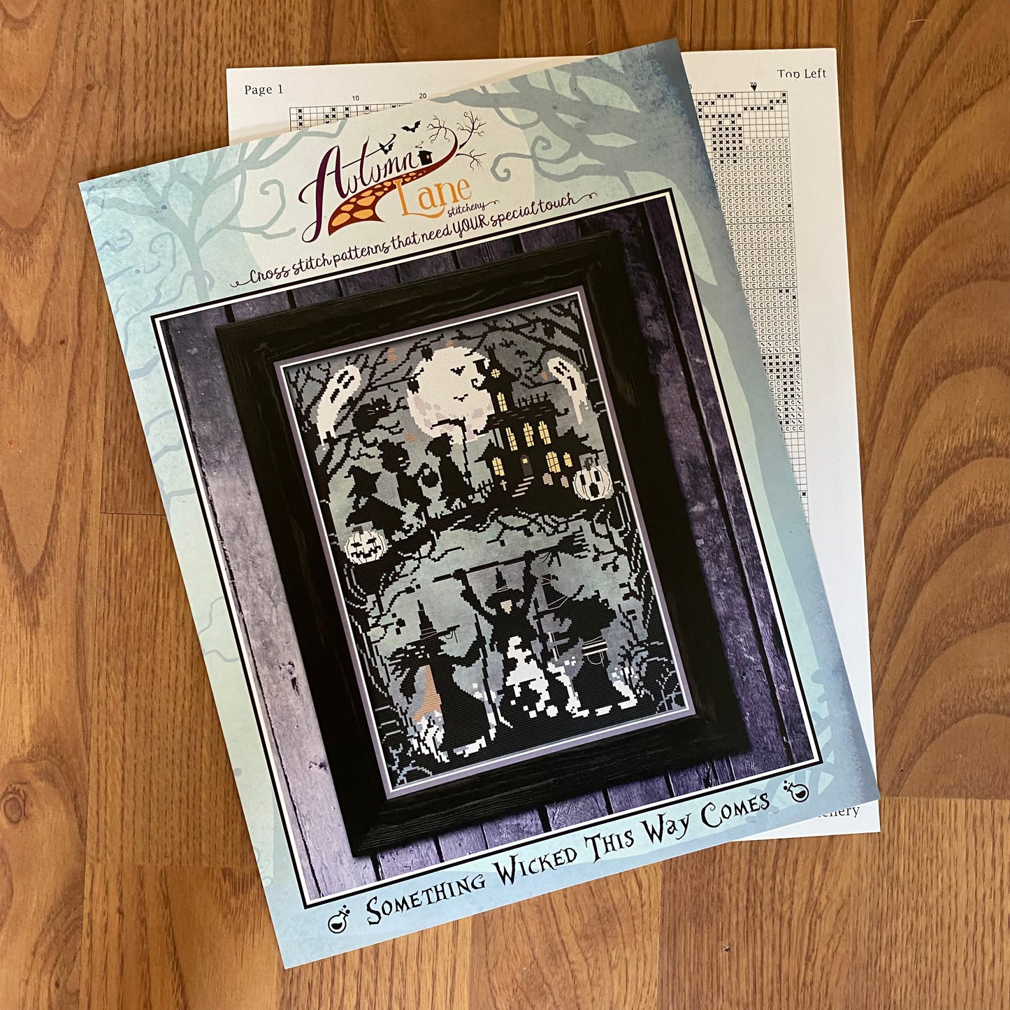 Something Wicked This Way Comes Cross Stitch Pattern - Physical Leaflet