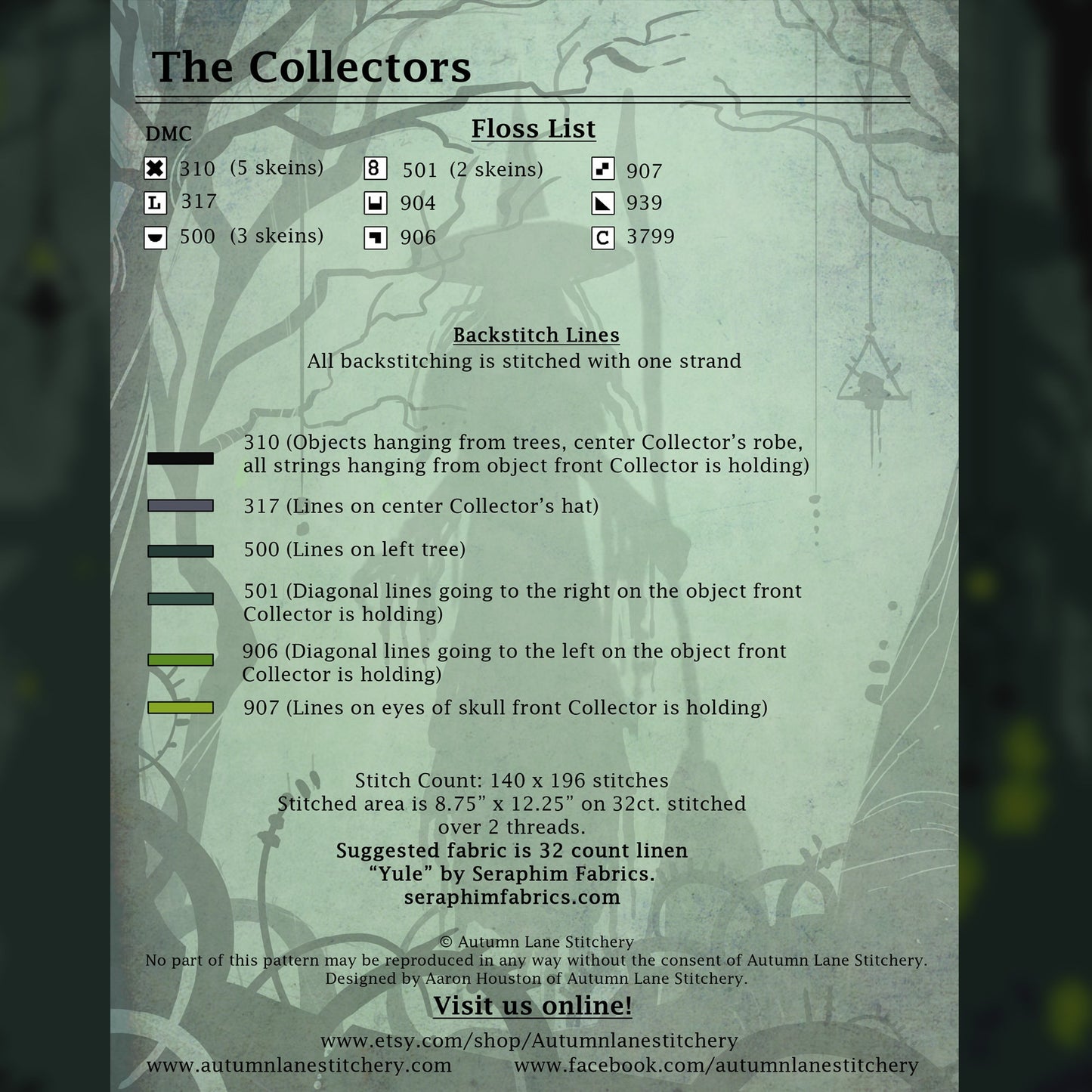 The Collectors Cross Stitch Pattern - Physical Leaflet