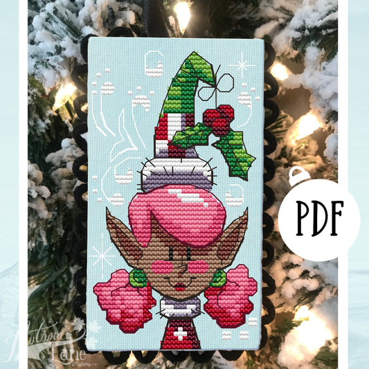 Holly the Elf Cross Stitch - Digital Download