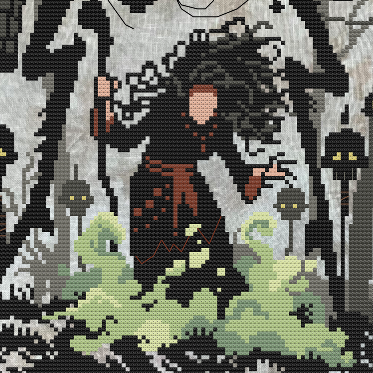 Baba Yaga Cross Stitch Pattern - Digital Download