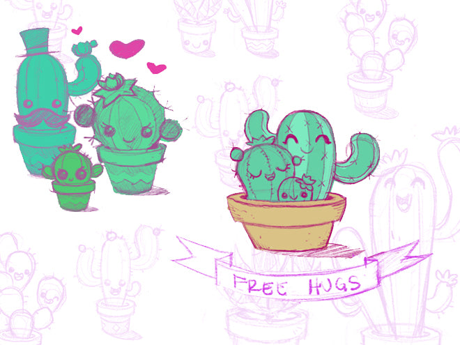 Sketches of a cactus