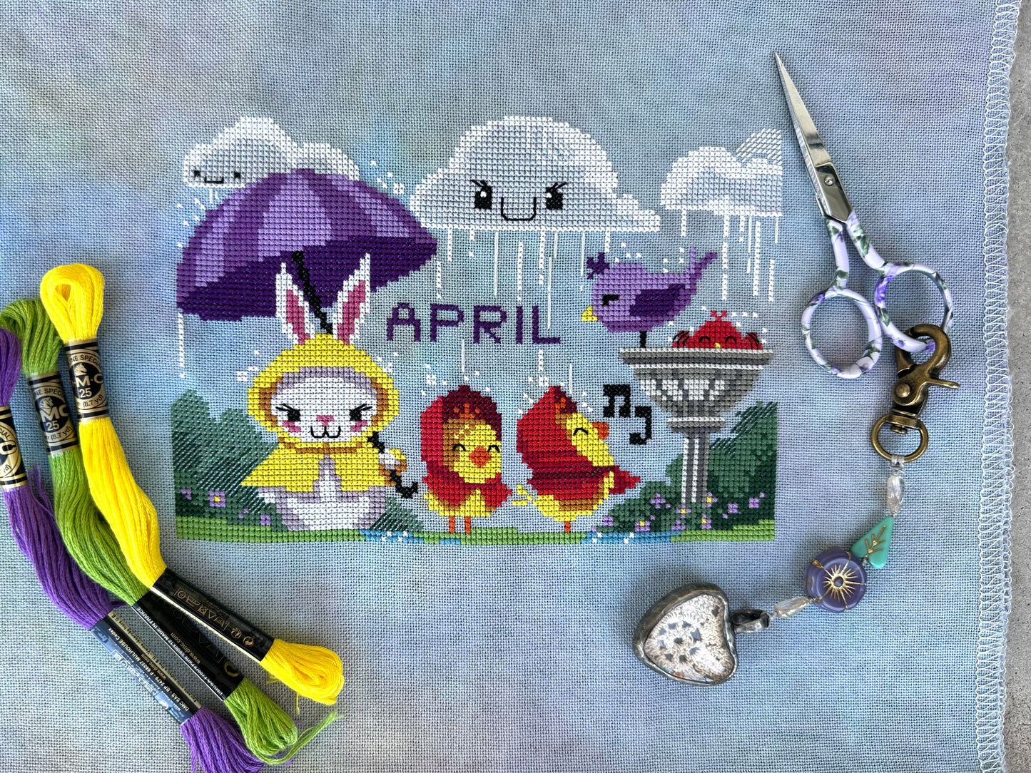 April Showers -- Cross Stitch Pattern Digital Download