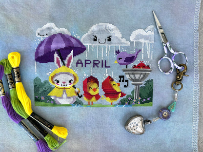 April Showers -- Cross Stitch Pattern Digital Download