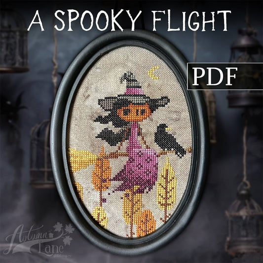 A Spooky Flight Cross Stitch Pattern - Digital Download