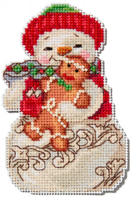 Snowman with Gingerbread Jim Shore Mill Hill Bead Kit