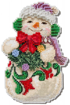 Snowman with Earmuffs Jim Shore Mill Hill Bead Kit