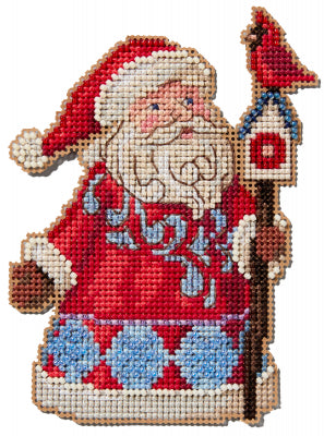 Santa & Cardinal Birdhouse Jim Shore Mill Hill Bead Kit