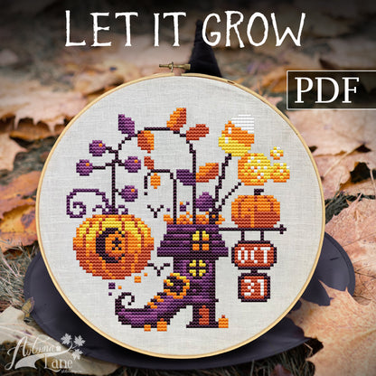 Let It Grow Cross Stitch Pattern - Digital Download