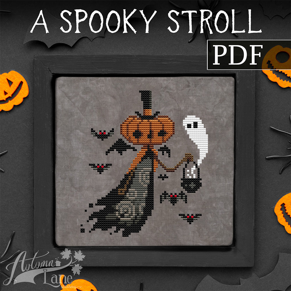 A Spooky Stroll Cross Stitch Pattern - Digital Download