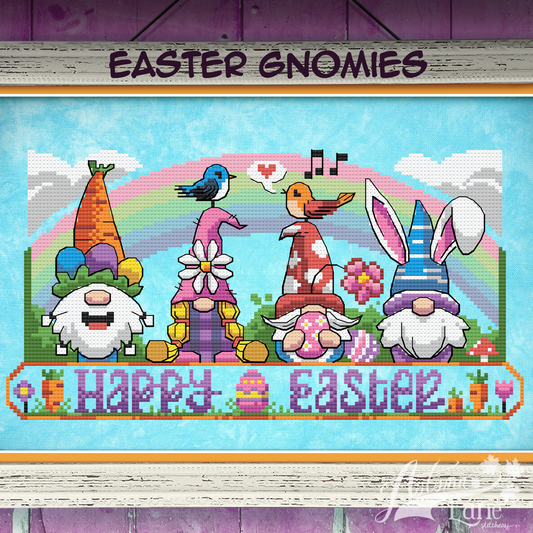 Easter Gnomies Cross Stitch Pattern - Physical Leaflet