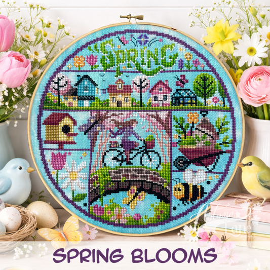 Spring Blooms Cross Stitch Pattern - Physical Leaflet