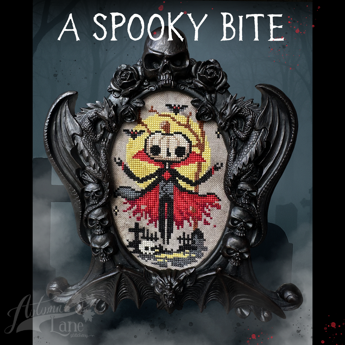A Spooky Bite Cross Stitch Pattern - Physical Leaflet