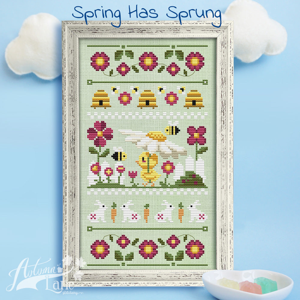 Spring Has Sprung Cross Stitch Pattern — Physical Leaflet