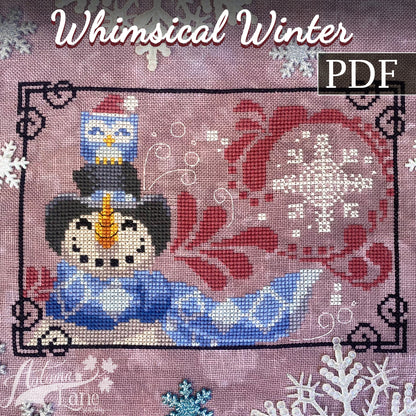 Whimsical Winter Cross Stitch Pattern - Digital Download