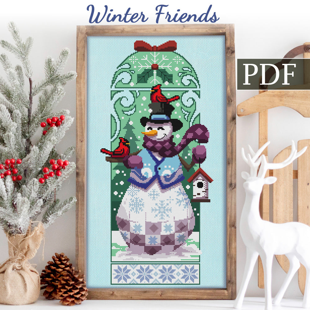 Winter Friends Cross Stitch Pattern - Digital Download