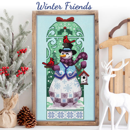 Winter Friends Cross Stitch Pattern - Physical Leaflet