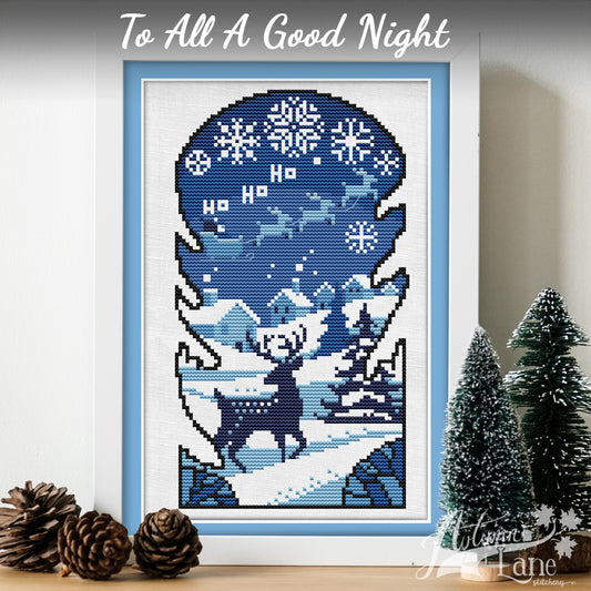 To All A Good Night Cross Stitch Pattern - Physical Leaflet