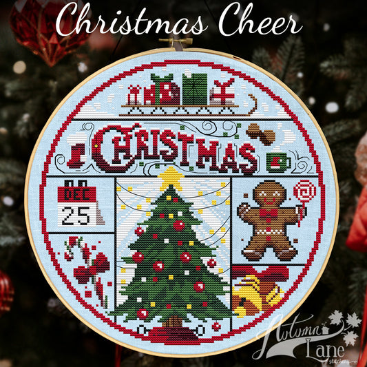 Christmas Cheer Cross Stitch Pattern - Physical Leaflet