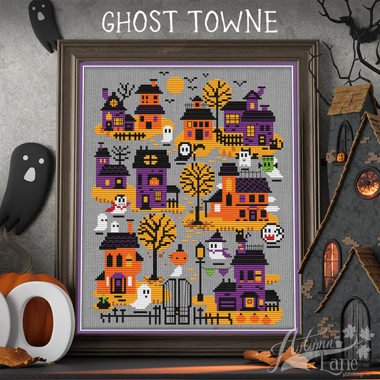 Ghost Towne Cross Stitch Pattern - Physical Leaflet