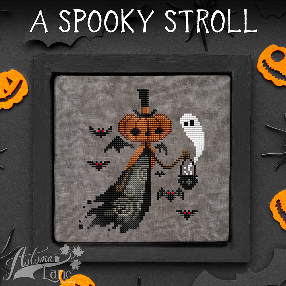 A Spooky Stroll Cross Stitch Pattern - Physical Leaflet