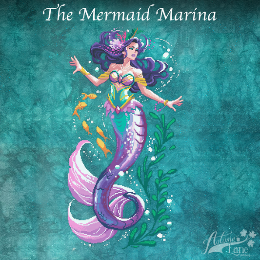 Mermaid Marina Cross Stitch Pattern - Digital Download