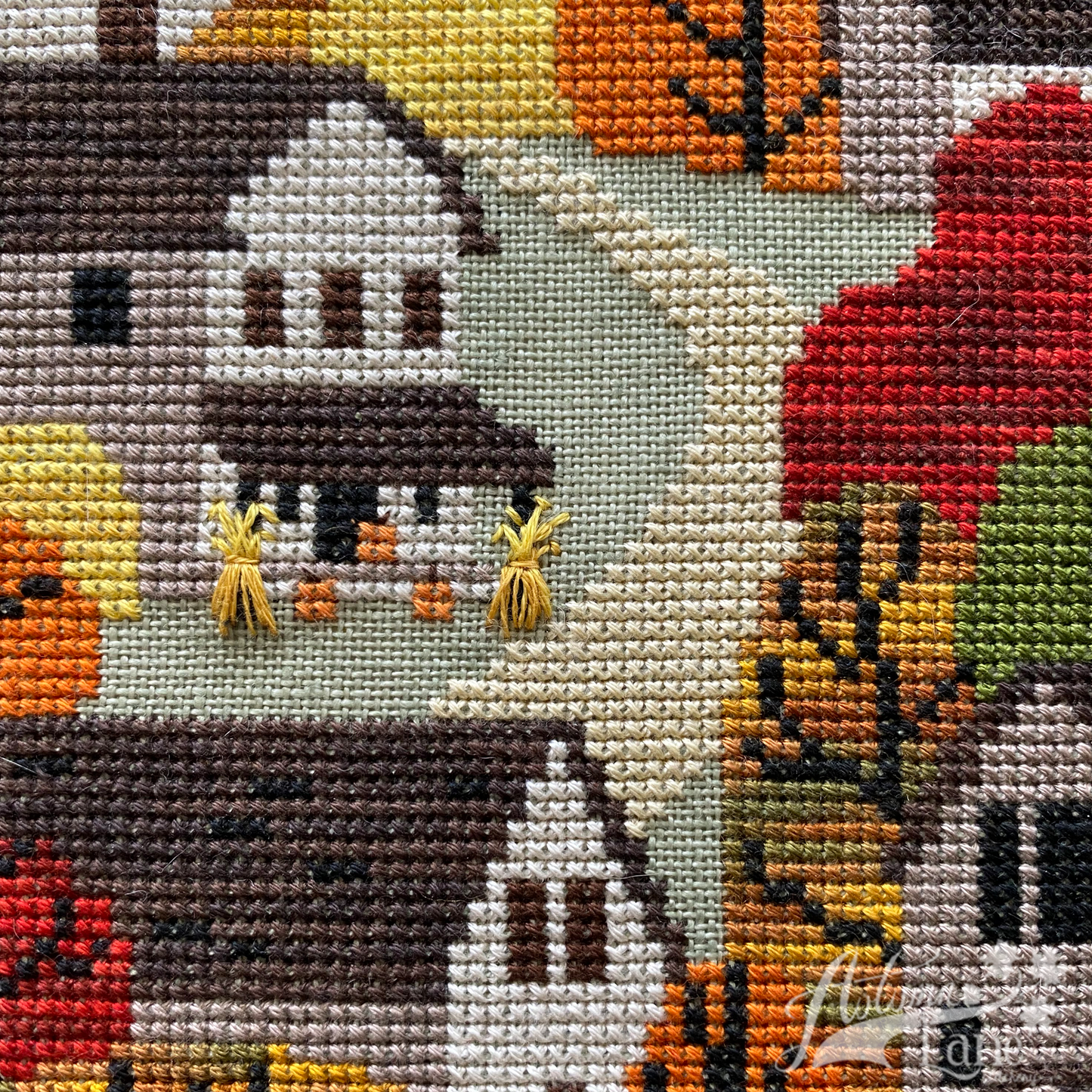 Autumn Towne Cross Stitch Pattern - Physical Leaflet