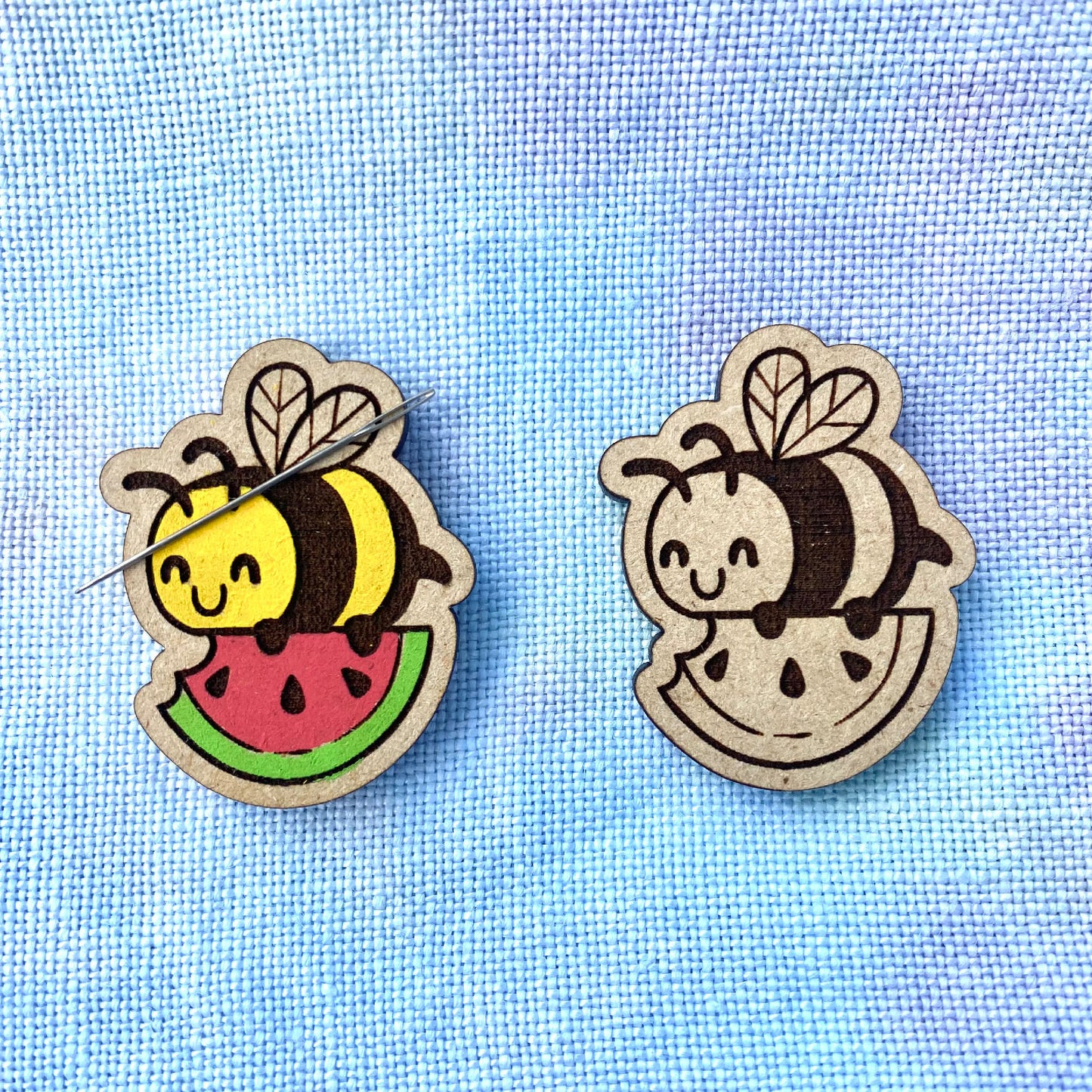 Cute Summer Watermelon with Bee Needleminder
