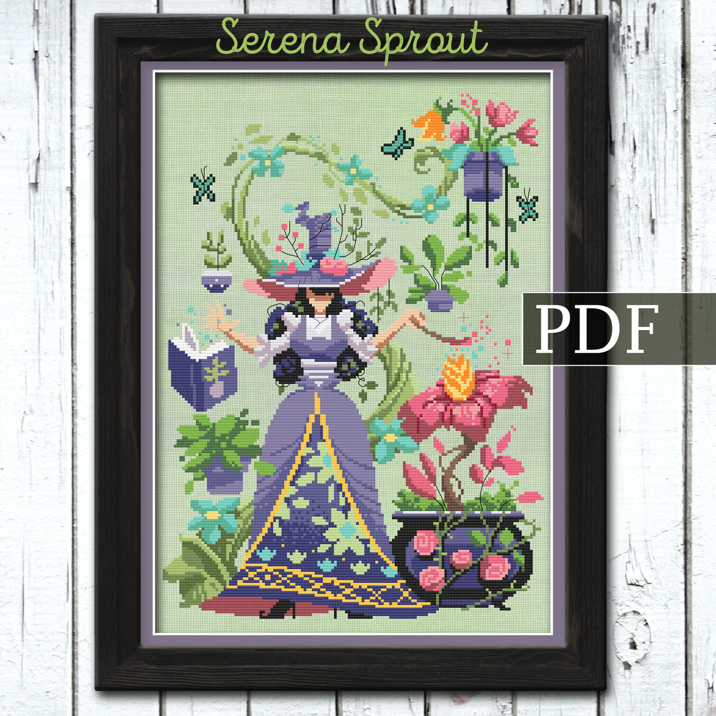 Serena Sprout Cross Stitch Pattern - Digital Download